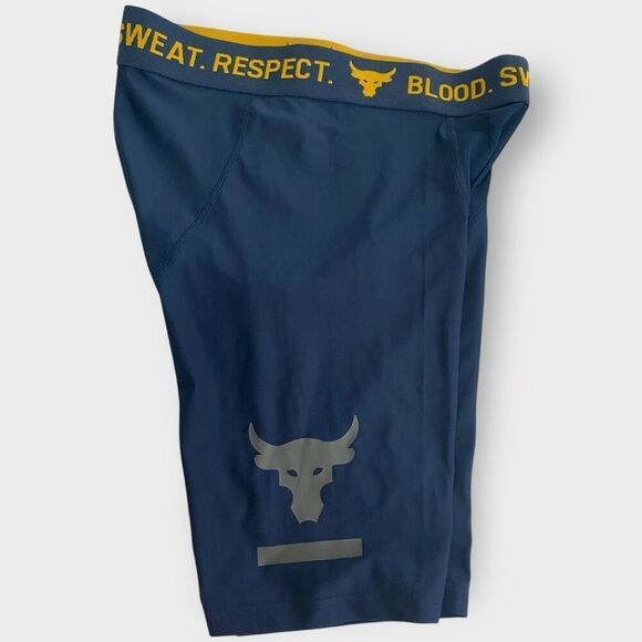 Under Armour UA Mens Project Rock Navy Compression Shorts size Medium NWT - Picture 4 of 9